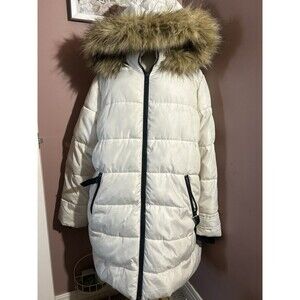 Lane Bryant Heavy Puffer Coat Womens 18/20 Removable Faux Fur Hood White